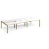 Adapt sliding top triple back to back desks 3600mm x 1600mm - green frame White Top oak edge - STE3616-GN-WO
