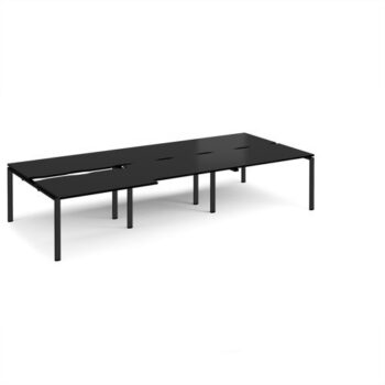 Adapt sliding top triple back to back desks 3600mm x 1600mm - black frame black top - STE3616-K-BK