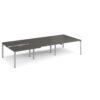 Adapt sliding top triple back to back desks 3600mm x 1600mm - silver frame storm grey top - STE3616-S-OG