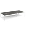 Adapt sliding top triple back to back desks 3600mm x 1600mm - white frame storm grey top - STE3616-WH-OG