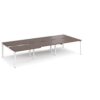 Adapt sliding top triple back to back desks 3600mm x 1600mm - white frame Walnut top - STE3616-WH-W