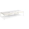 Adapt sliding top triple back to back desks 3600mm x 1600mm - white frame White Top with oak edging - STE3616-WH-WO