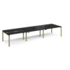 Adapt sliding top triple back to back desks 4200mm x 1200mm - green frame black top - STE4212-GN-BK