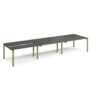 Adapt sliding top triple back to back desks 4200mm x 1200mm - green frame storm grey top - STE4212-GN-OG
