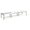 Adapt sliding top triple back to back desks 4200mm x 1200mm - green frame White Top black edge - STE4212-GN-WK