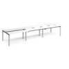 Adapt sliding top triple back to back desks 4200mm x 1200mm - silver frame White Top black edge - STE4212-S-WK
