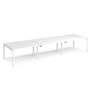 Adapt sliding top triple back to back desks 4200mm x 1200mm - white frame White Top - STE4212-WH-WH