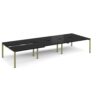 Adapt sliding top triple back to back desks 4200mm x 1600mm - green frame black top - STE4216-GN-BK