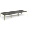Adapt sliding top triple back to back desks 4200mm x 1600mm - green frame storm grey top - STE4216-GN-OG
