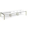 Adapt sliding top triple back to back desks 4200mm x 1600mm - green frame White Top black edge - STE4216-GN-WK