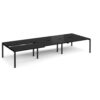 Adapt sliding top triple back to back desks 4200mm x 1600mm - black frame black top - STE4216-K-BK