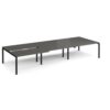 Adapt sliding top triple back to back desks 4200mm x 1600mm - black frame storm grey top - STE4216-K-OG
