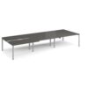 Adapt sliding top triple back to back desks 4200mm x 1600mm - silver frame storm grey top - STE4216-S-OG