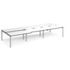 Adapt sliding top triple back to back desks 4200mm x 1600mm - silver frame White Top black edge - STE4216-S-WK