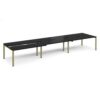 Adapt sliding top triple back to back desks 4800mm x 1200mm - green frame black top - STE4812-GN-BK