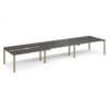 Adapt sliding top triple back to back desks 4800mm x 1200mm - green frame storm grey top - STE4812-GN-OG