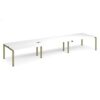 Adapt sliding top triple back to back desks 4800mm x 1200mm - green frame White Top - STE4812-GN-WH