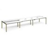 Adapt sliding top triple back to back desks 4800mm x 1200mm - green frame White Top black edge - STE4812-GN-WK