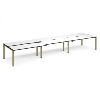 Adapt sliding top triple back to back desks 4800mm x 1200mm - green frame White Top black edge - STE4812-GN-WK