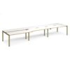 Adapt sliding top triple back to back desks 4800mm x 1200mm - green frame White Top oak edge - STE4812-GN-WO