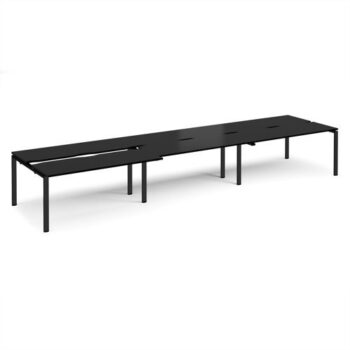Adapt sliding top triple back to back desks 4800mm x 1200mm - black frame black top - STE4812-K-BK