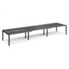 Adapt sliding top triple back to back desks 4800mm x 1200mm - black frame storm grey top - STE4812-K-OG