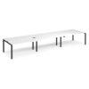 Adapt sliding top triple back to back desks 4800mm x 1200mm - black frame White Top - STE4812-K-WH
