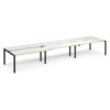 Adapt sliding top triple back to back desks 4800mm x 1200mm - black frame White Top with oak edging - STE4812-K-WO