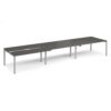 Adapt sliding top triple back to back desks 4800mm x 1200mm - silver frame storm grey top - STE4812-S-OG