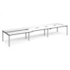 Adapt sliding top triple back to back desks 4800mm x 1200mm - silver frame White Top black edge - STE4812-S-WK