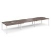 Adapt sliding top triple back to back desks 4800mm x 1200mm - white frame Walnut top - STE4812-WH-W