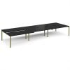 Adapt sliding top triple back to back desks 4800mm x 1600mm - green frame black top - STE4816-GN-BK