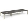 Adapt sliding top triple back to back desks 4800mm x 1600mm - green frame storm grey top - STE4816-GN-OG