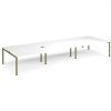 Adapt sliding top triple back to back desks 4800mm x 1600mm - green frame White Top - STE4816-GN-WH