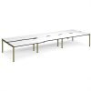 Adapt sliding top triple back to back desks 4800mm x 1600mm - green frame White Top black edge - STE4816-GN-WK