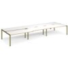 Adapt sliding top triple back to back desks 4800mm x 1600mm - green frame White Top oak edge - STE4816-GN-WO
