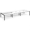 Adapt sliding top triple back to back desks 4800mm x 1600mm - black frame White Top black edge - STE4816-K-WK