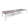 Adapt sliding top triple back to back desks 4800mm x 1600mm - silver frame Grey Oak Top - STE4816-S-GO