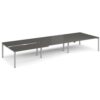 Adapt sliding top triple back to back desks 4800mm x 1600mm - silver frame storm grey top - STE4816-S-OG