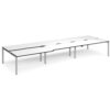 Adapt sliding top triple back to back desks 4800mm x 1600mm - silver frame White Top black edge - STE4816-S-WK