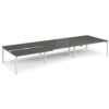 Adapt sliding top triple back to back desks 4800mm x 1600mm - white frame storm grey top - STE4816-WH-OG