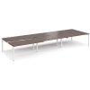 Adapt sliding top triple back to back desks 4800mm x 1600mm - white frame Walnut top - STE4816-WH-W