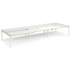Adapt sliding top triple back to back desks 4800mm x 1600mm - white frame White Top with oak edging - STE4816-WH-WO