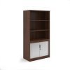 Systems combination unit with tambour doors and open top 2000mm high with 2 shelves - Walnut - TO20W