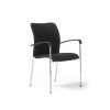 Tori upholstered seat and back chrome frame stacking chair arms - TOR101H-K
