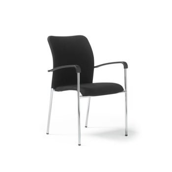 Tori upholstered seat and back chrome frame stacking chair arms - TOR101H-K