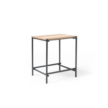 Turin square side table with anthracite steel frame and Alaska top - TUS500