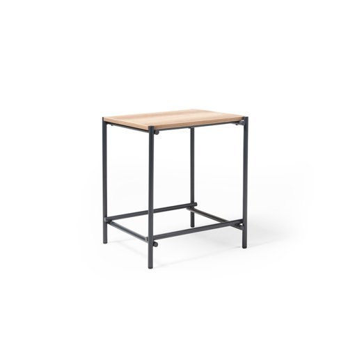 Turin square side table with anthracite steel frame and Alaska top - TUS500