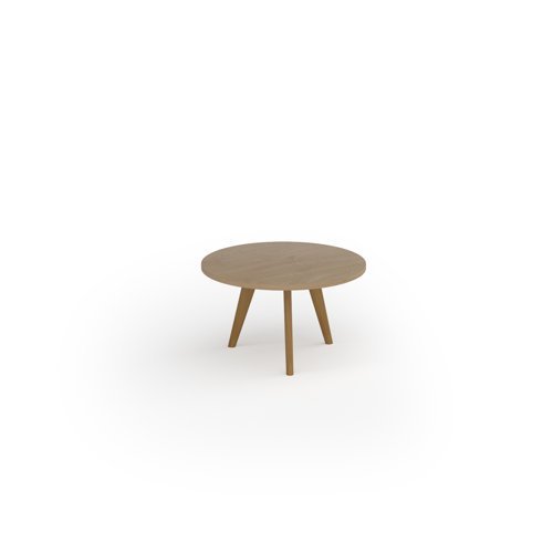 Unity coffee table 800dia with solid oak leg in Kendal oak - UCC8-KO