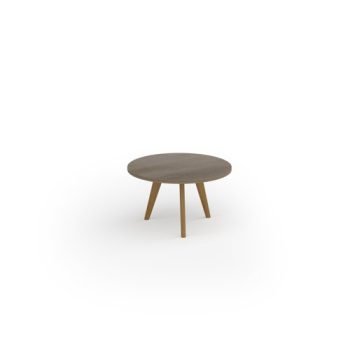 Unity coffee table 800dia with solid oak leg in Nebraska oak - UCC8-NO